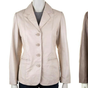 แจ็กเก็ตขี่จักรยานสำหรับฤดูหนาวหนังวัวพร้อมปกตั้ง - Product Image 1