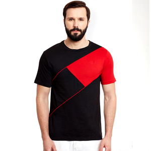 เสื้อยืดสีดำแดงสำหรับผู้ชาย ออกแบบเอง ผลิตในบังกลาเทศ - Product Image 1