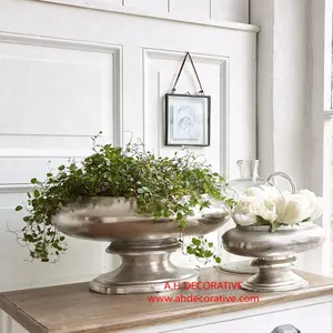 Aluminium Bloem Vaas Zilveren Glanzende Polish Moderne Luxe Fancy Hot Koop Thuis Bruiloft Decoratieve Antieke Vazen