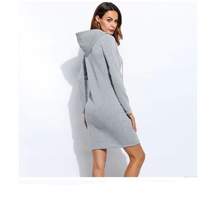 Sudadera con capucha para mujer, vestido para mujer, sudadera, vestidos, ropa informal, Sudadera larga con capucha, forro polar cálido - Product Image 2