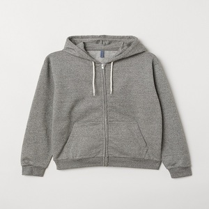 Sudadera con Capucha de Forro Polar y Algodón, Impermeable, Antiarrugas, Color Gris Jaspeado, con Cremallera, para Hombre, Servicio Personalizado OEM - Product Image 1