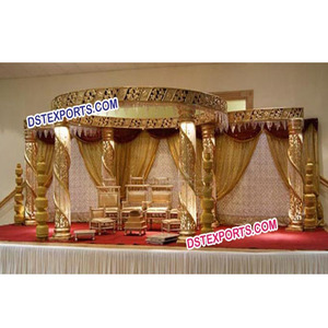 Wedding Gold Crystal Zali Mandap Golden FIber Crystal Mandaps Wedding Mandaps Manufacturer CALIFORNIA - Product Image 1