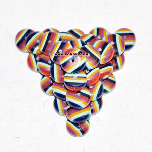 Cuentas de plástico a granel, redondas, planas, multicolor, color arcoíris, cuentas acrílicas - Product Image 2