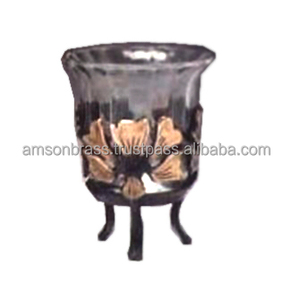 Portavelas decorativo de Navidad, soporte votivo con copo de nieve dorado - Product Image 2