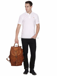 DIOS Leather <b>Canvas</b> Backpack <b>Large</b> School <b>Bag</b> Travel Rucksack.. - Product Image 6