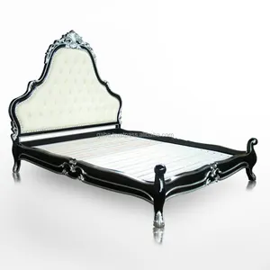 Lit gonflable de style coréen solide en bois doux noir argenté, meubles de maison - Product Image 1