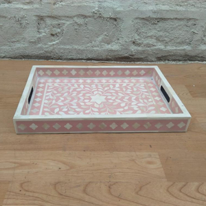 Plateau de service écologique en incrustation d'os avec design en zigzag Style traditionnel pour l'extérieur - Product Image 4