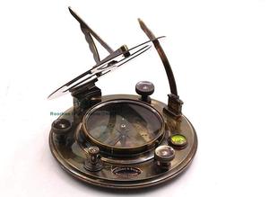 Top Grade Brass Đồng hồ mặt trời La bàn 8 ''xách tay Phong cách độc đáo kỹ thuật số quay số hiển thị kích thước tùy chỉnh du lịch ngoài trời Đi kèm hộp gỗ - Product Image 3