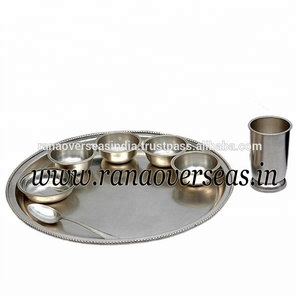 Main Pur Argent Plaqué Laiton Thali Ensemble Pour Hotelware Vaisselle Articles Pour La Maison Et Vaisselle - Product Image 2