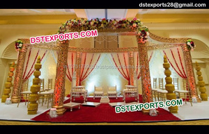 Conjunto de Mandap Tradicional Real Tallado para Bodas, Material de Fibra de Vidrio, Tamaño y Color Personalizables, Ligero, para Bodas Indias, EE. UU. - Product Image 5