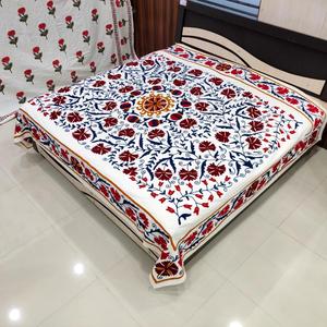 Sábana Plana con Patrón Geométrico Bordado, 100% Algodón, Desechable, Lisa, para Uso en Hoteles, 200 Hilos, para Todas las Temporadas, Decoración para Sala de Estar y Hogar - Product Image 3