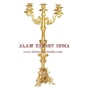 Nuevo candelabro de aluminio antiguo pátina gris para candelabro de Navidad Pilar de vela asequible a granel hecho a mano - Product Image 6