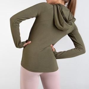 2018 wholesale Custom Design women Fitness Wear Hoodie <b>Sweatshirts</b> Sexy ladies Pullover Plain Crop <b>Gym</b> Workout Womens Hoodies - Product Image 2