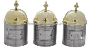 Classic Square <b>Tin</b> Handmade Eco-Friendly Rose Gold Metal Canister <b>Set</b> IHA Brand for Sugar Box <b>Tea</b> Food Loose Powder - Product Image 2