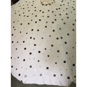 Fabriqué à la main Mini broderie florale miroir parapluie de mariage belle moderne intérieur extérieur décorations de jardin plage blanc noir - Product Image 3