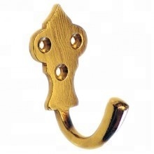 Vintage Double <b>Coat</b> <b>Hook</b> Brass Decorative Wall-Mounted <b>Coat</b> <b>Hooks</b> with <b>Black</b> Rustic White Texture for Home Use - Product Image 6
