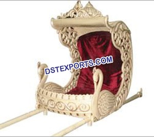 Red Gotta Decorated Bridal <b>Doli</b> Bridal Brass Metal Palanquins Traditional Indian Wedding <b>Doli</b> Manufacturer - Product Image 6