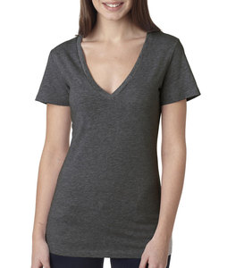 OEM/ODM, camiseta lisa con cuello en V para mujer, Camiseta básica elástica a granel para mujer, camisetas de manga corta con cuello en V profundo, camisetas para mujer - Product Image 2