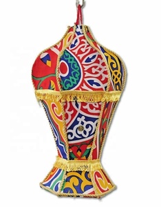 Lanterne de Ramadan pour enfants, décorations hexagonales en tissu égyptien, LED, AA97 - Product Image 1