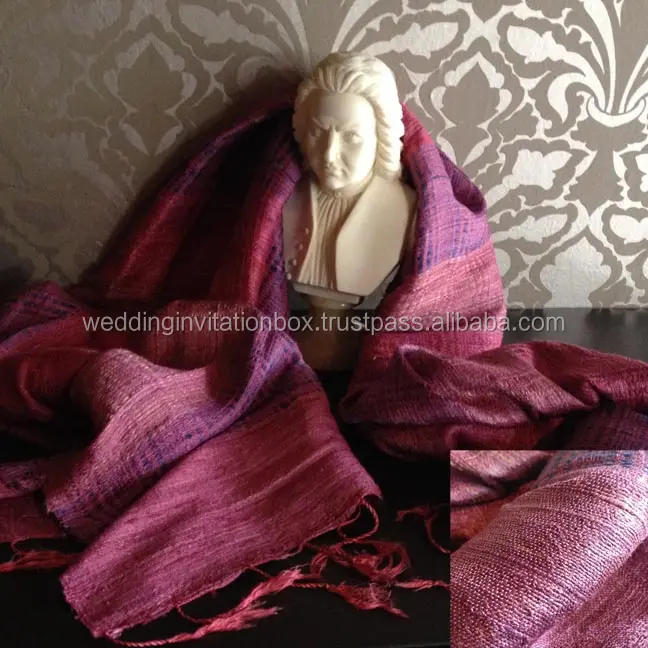 Thailand's handwoven Purple Thai Silk Shawls