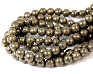 Perles de pierre Perles de pyrite Strand Stone Jewelry Loose Smooth Gemstone Healing Crystal Necklace Beads Natural Crystal Wholesaler - Product Image 3