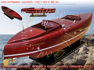Modèle de bateau en bois BABY BOOTLEGGER, artisanal, cadeau original - Product Image 4