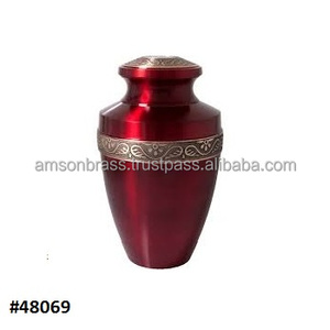 Cendres humaines funéraire métal laiton classique crémation urnes bleu ciel enduit de poudre fini souvenir crémation urnes pour humain - Product Image 2