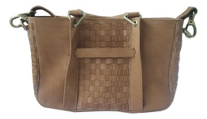 Bolso de mano marrón de cuero genuino para mujer - Product Image 2