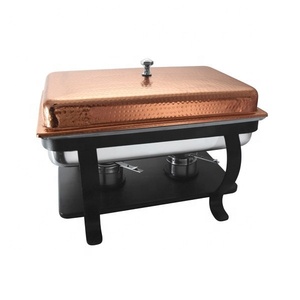 Chauffe-plats nickelés chauffe-plats nouveau Style fêtes de mariage restauration servant chauffe-plats en métal chauffe-plats - Product Image 2