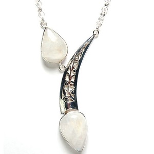 Collier en argent avec pierre de lune arc-en-ciel, vente en gros, bijoux en argent 925 - Product Image 2