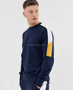 Sweat-shirt longline pour hommes, avec poche sur la poitrine et fermeture éclair, pas de capuche, nouveau sweat-shirt personnalisé, vente en gros,