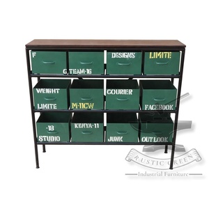 Grande commode à tiroirs Vintage en métal, commode industrielle, Vintage - Product Image 6