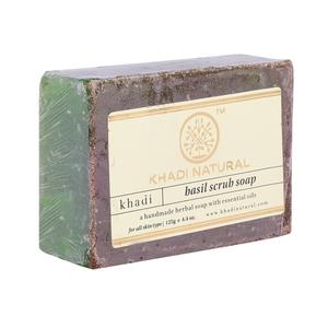 Ayurvedic Basil Scrub Soap Natural Exfoliating Skin Care Bar Deep Cleansing Refreshing Herbal Formula Private Label Bulk Supply - Product Image 1