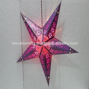 Nouvelles lampes/lanternes en papier imprimé faites à la main, 60 cm, couleurs mélangées, marque LAXMANS, pour la décoration intérieure de Noël, vente en gros en Inde - Product Image 6