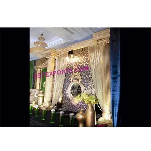 Wedding Stage Hanging Jewellery Frame Modern Stages Decoration With Oval Frames Asian Wedding Stage Back Frames Decor