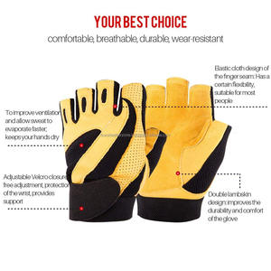 Guantes de Piel Premium Antideslizantes Unisex para Levantamiento de Pesas, Gimnasio y Entrenamiento, Marca ISONZ Leather Zone, Tallas y Logotipo Personalizables - Product Image 2