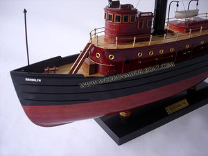 Brooklyn Tug Boat Modelo de artesanía con acabado de madera Novedad Modelo de madera Barco Regalo - Product Image 2