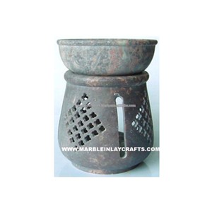 Soapstone Grey Aroma <b>Oil</b> Burner, Fragrance <b>Oil</b> <b>Diffuser</b> - Product Image 1