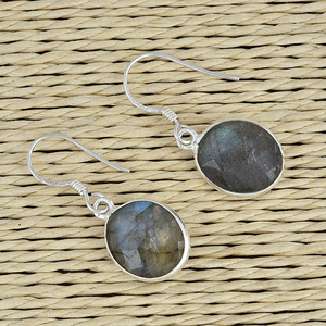 Boucles d'oreilles en argent sterling 925 faites à la main Labradorite pierres précieuses boucles d'oreilles à la mode en argent plaqué bijoux pour femmes pour les cadeaux de mariage - Product Image 3