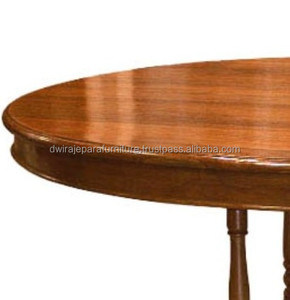 Muebles-mesa de comedor redonda de madera maciza de teca para interiores - Product Image 2