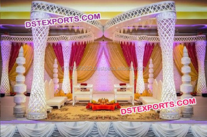 ชุด Mandap คริสตัลสำหรับงานแต่งงาน,เสาหกเสาสำหรับงานแต่งงานสไตล์ใหม่ล่าสุด - Product Image 6