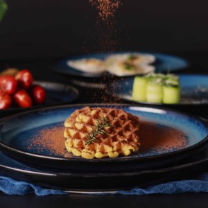 Hombe — <span class=keywords><strong>assiette</strong></span> à dîner ronde en céramique, vaisselle peu profonde émaillée bleue <span class=keywords><strong>assiette</strong></span> à Steak pour salade Dessert <span class=keywords><strong>bleu</strong></span> occidental - Product Image 4