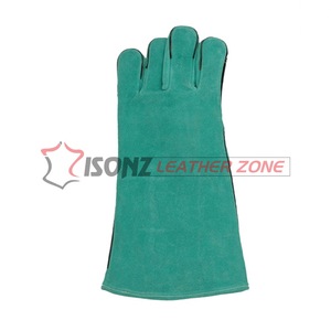 ถุงมือบาร์บีคิวหนังแท้สีเขียวถุงมือทิคถุงมือเชื่อมถุงมือป้องกันการตัด - Product Image 5