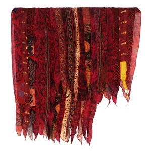 <b>Silk</b> Stoles <b>Scarves</b> Indian Sari Patches Reversible <b>Scarf</b> Colorful Striped <b>Scarf</b> Vintage <b>Silk</b> Panel Sari Vintage Assorted <b>Silk</b> - Product Image 1