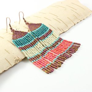 Joyería boho, pendientes bohemios, joyería gitana, felicidad hecha a mano multicolor - Product Image 1
