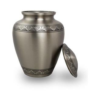 โลหะ Pewter ขนาดใหญ่ขายโลหะเคลือบพิมพ์สําเร็จรูปโคลนเผาไหม้พร้อมฐานของที่ระลึกงานศพโคลนเถ้ามนุษย์ - Product Image 3