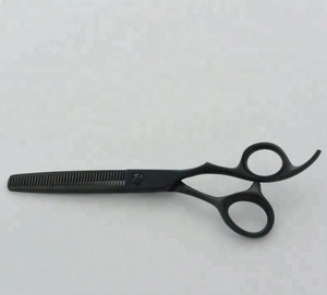 Tijeras de adelgazamiento de Color de Plasma negro de alta calidad, hoja de afeitar de acero inoxidable, etiqueta personalizada, producto de belleza, punta afilada ajustable - Product Image 2