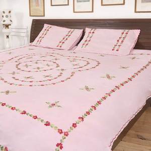 Drap de lit Double coton rose pétales rouges, nouveau style Floral, fait main de la meilleure qualité, avec deux housses d'oreiller, - Product Image 3