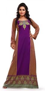 Magnifique longue robe indienne imprimée Kaftan / Vente en gros de robes indiennes musulmanes sexy Abaya - Product Image 6