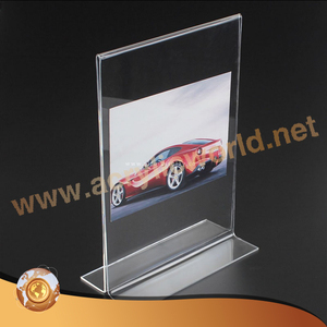 Soporte de acrílico de escritorio para tarjetas de negocios, estante de señal de menú, personalizado de fábrica, de alta calidad, venta al por mayor - Product Image 1